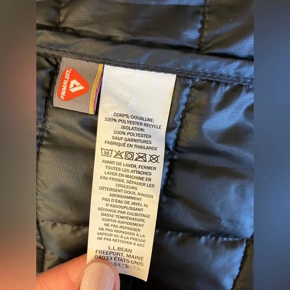 L.L. Bean Women's Black PrimaLoft Packaway Jacket size small - Picture 9 of 11